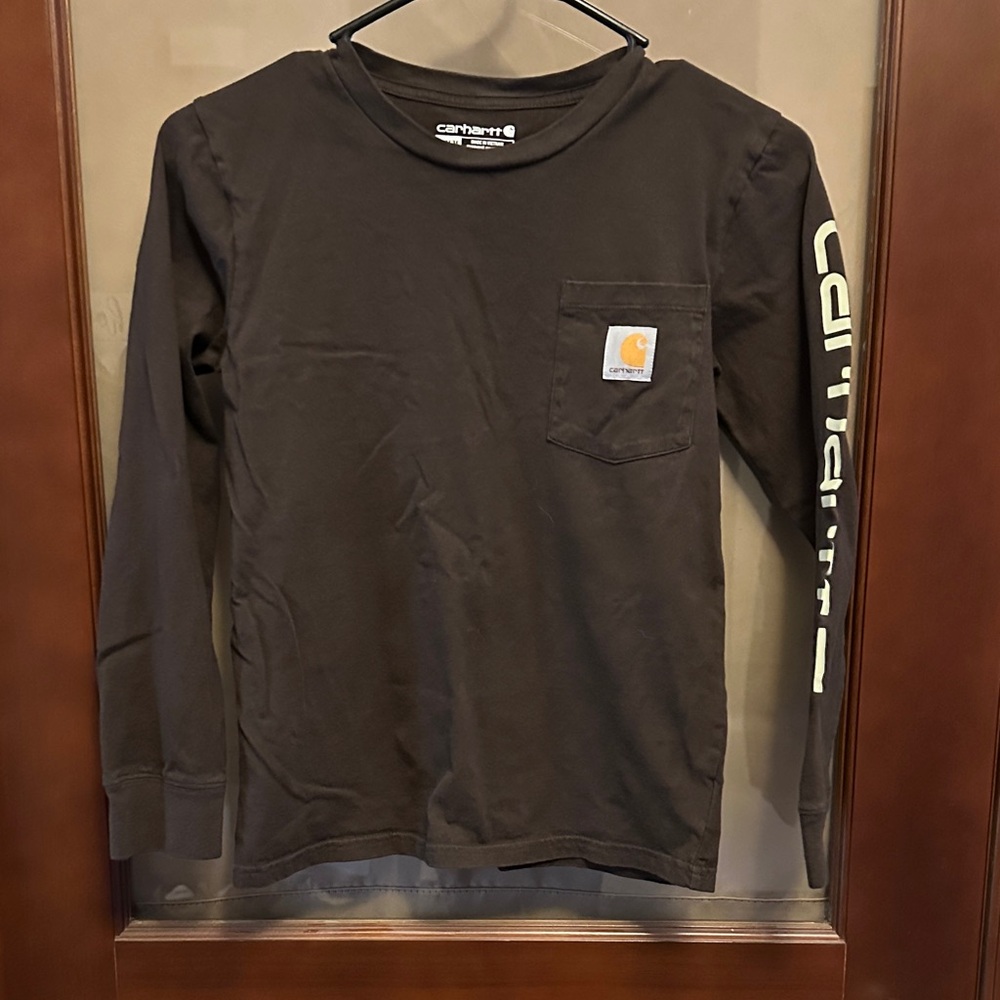 Carhartt Dark Gray Long Sleeve Tee with Logo